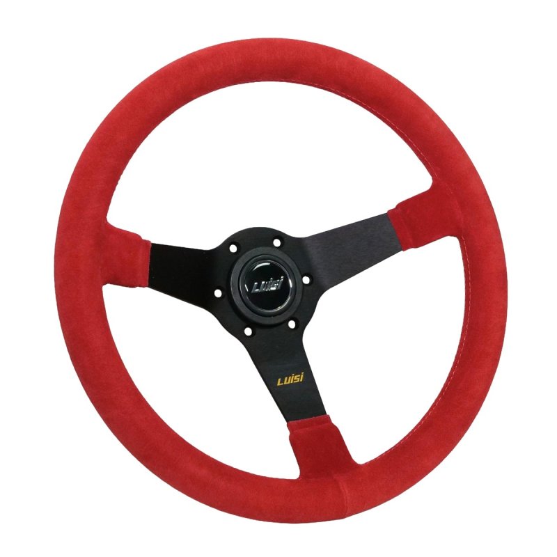 Luisi Mirage Sportlenkrad Wildleder rot geschüsselt & TÜV Prüfbericht